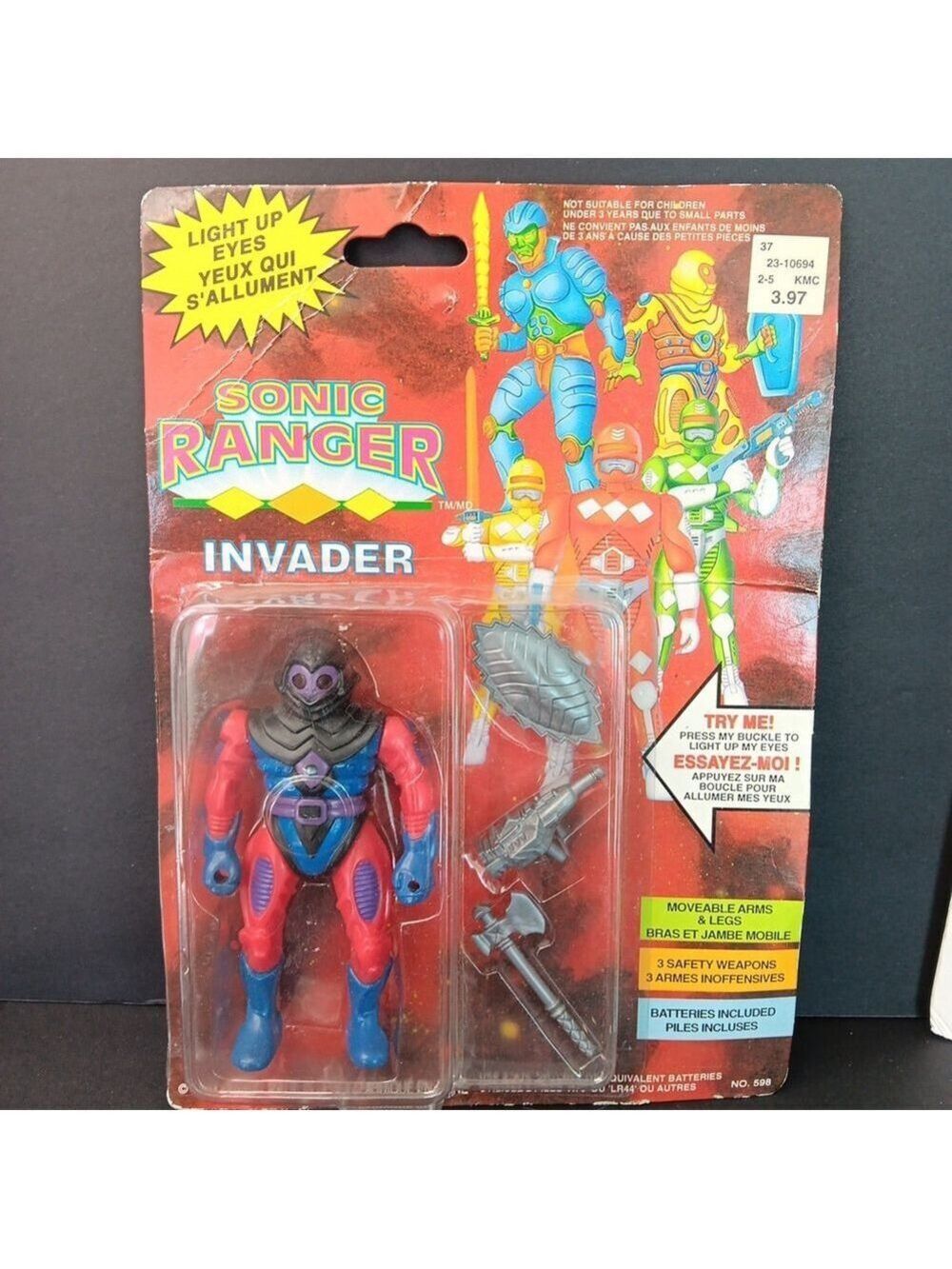 1994 Sonic Ranger Invader SEALED 4.25" Tall In Sealed Original Package READ CN